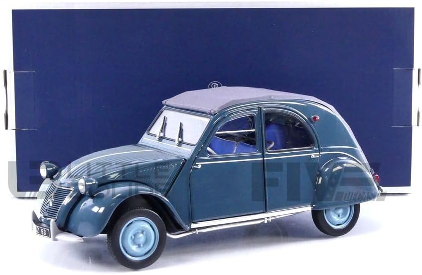 Norev NV181485 1:18 Citroën 2CV AZL 1959-Glacier Blue Citroen Collectable Model, Multi