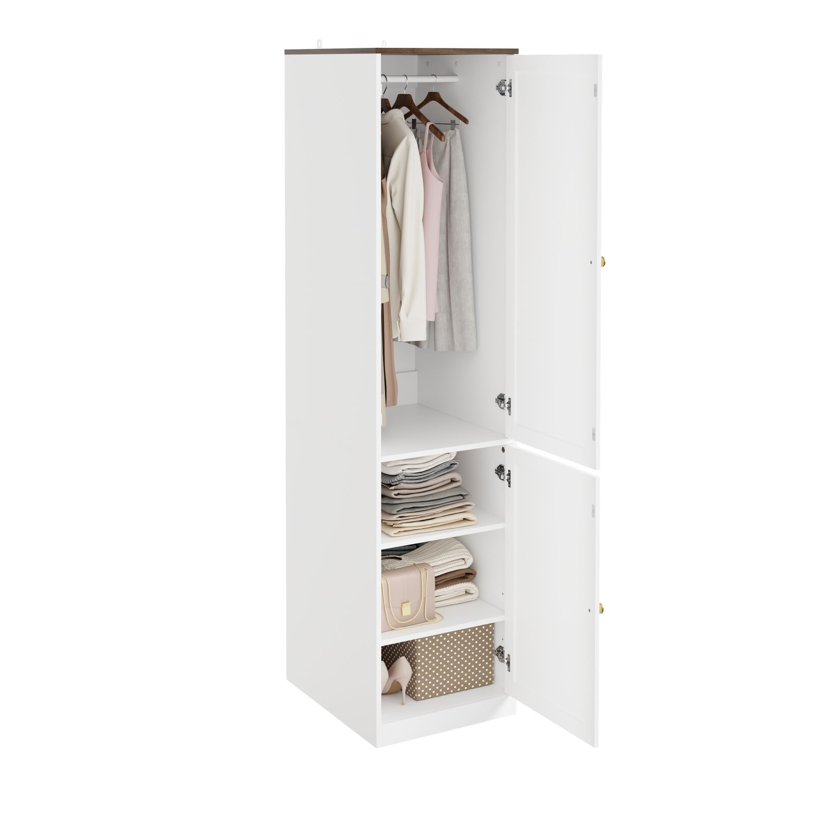 SoBuy Armadio stretto 45cm di larghezza con appendiabiti, ripiani 45x55x187