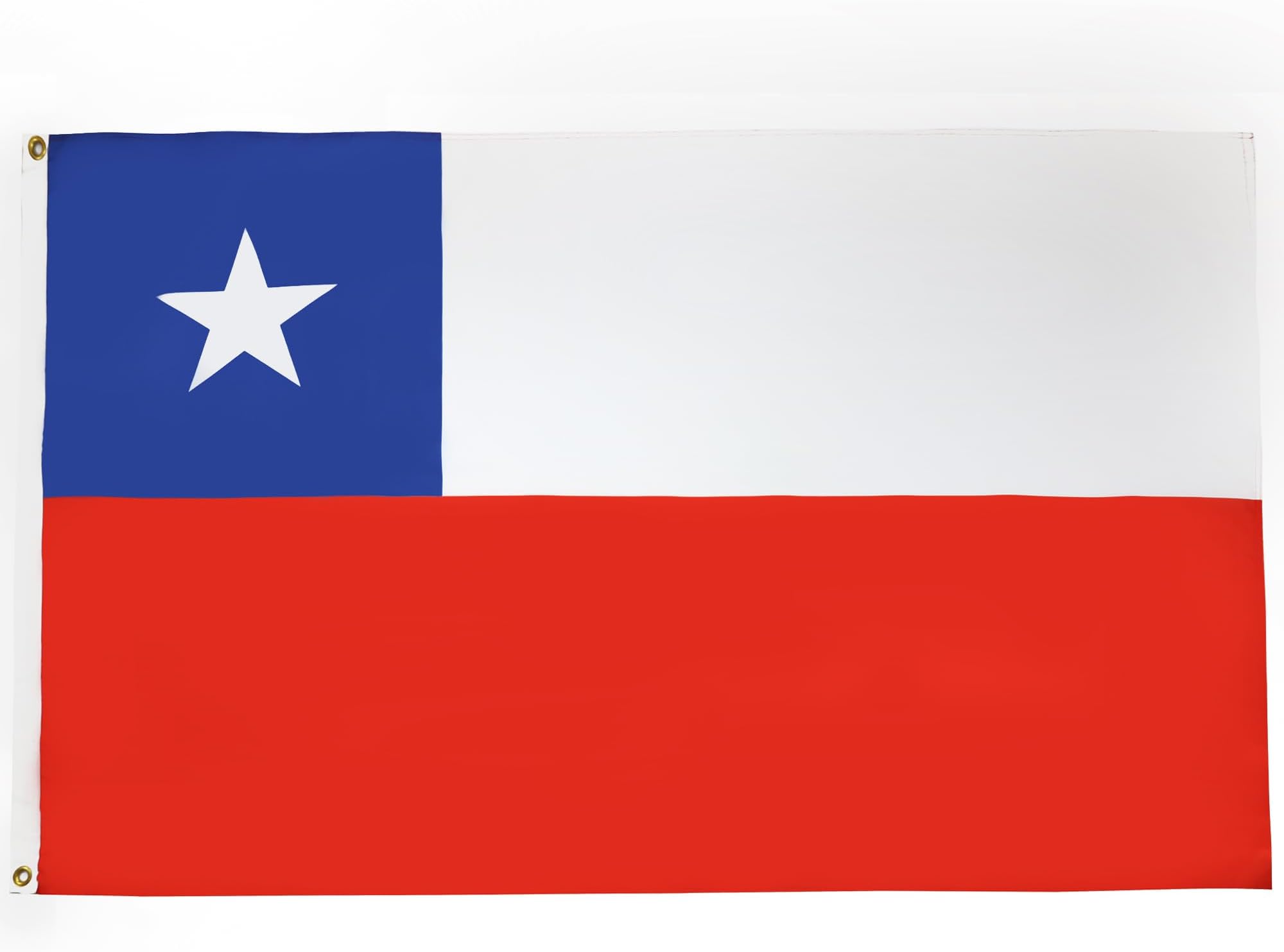 Drapeau Chili en Polyester Léger avec Oeillets, 150cm x 90cm