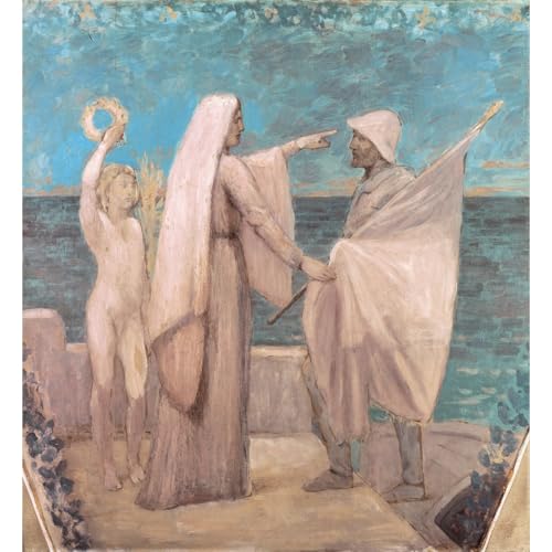 Impression d'art sur toile Puvis de Chavannes, cadeau de pendaison de crémaillère 101x127 cm