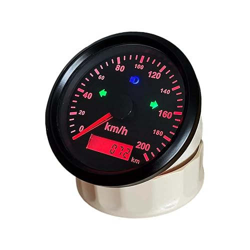 ELING Velocímetro GPS de 124.3mih para automóvil, motocicleta, cuatrimoto, UTV, kilometraje total ajustable, 3.346in, 12 V, 24 V, resistente al agua