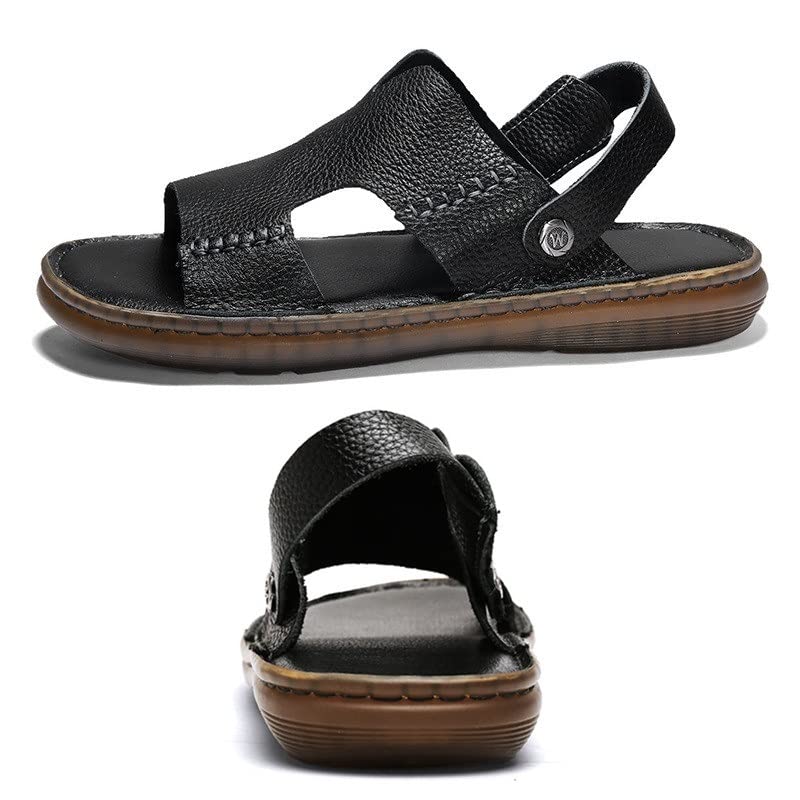 Men Sandals Comfort Leather Beach Slippers Casual Footwear Outdoor Beach Shoes(38 Code)4