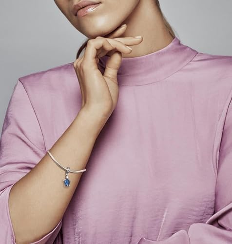 Berloque Tartaruga com Cristal - Banhada a prata - cabe pulseira Pandora Viavara para Berloques de P