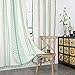 EUPLICCE Tenda verde boho, in lino, geometrica, con nappe, stile rustico, per camera da letto, soggiorno, 1 pezzo, 150 x 220 cm (larghezza x altezza)