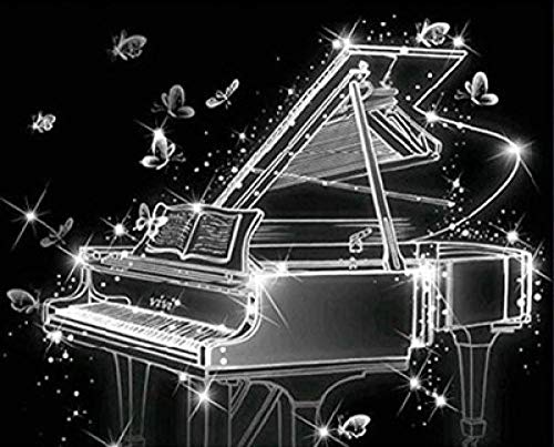 Peinture diamant 5D piano blanc cadeau idéal broderie carré 50x70