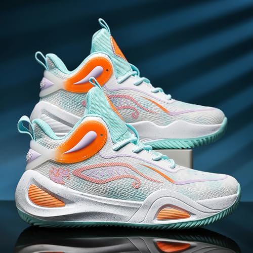 Image of Womens Mens Basketball Shoes High Top Fashion Volleyball Sneakers Breathable Lace Up Non Slip Sport Outdoor Shoe for Unisex