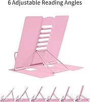 Vista 4 de MSDADA - Soporte para libros de escritorio, de metal, para lectura, soporte ajustable para libros de cocina, documentos, portátil, resistente