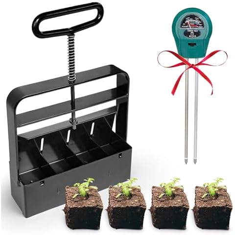AUPETEK Soil Blocker 2 inch Seed Block Maker with 3-in-1 Soil Tester for Home, Garden, Lawn, Farm, Indoor and Outdoor Use, Promote Plants Healthy Growth Cover