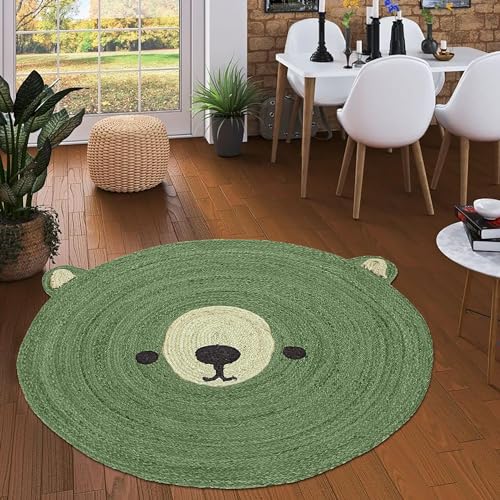 Tapis rond en jute pour zone de trafic intense 120cm