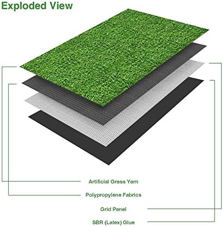 LITA Premium Synthetic Artificial Grass Turf 10mm Pile Height, High Density Fake Faux Grass Turf, Natural and Realistic Looking Garden Pet Dog Lawn(1mx3m)
