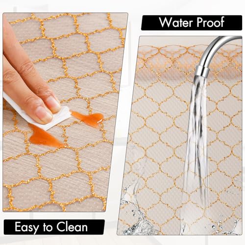 Image of Cooyes Shelf and Drawer Liners for Kitchen Cabinets, Non Adhesive Cabinet Liner, EVA Waterproof Durable Non-Slip Drawer Mats for Shelves, Fridge, Storage, Kitchen Cupboards - Modern Pattern
