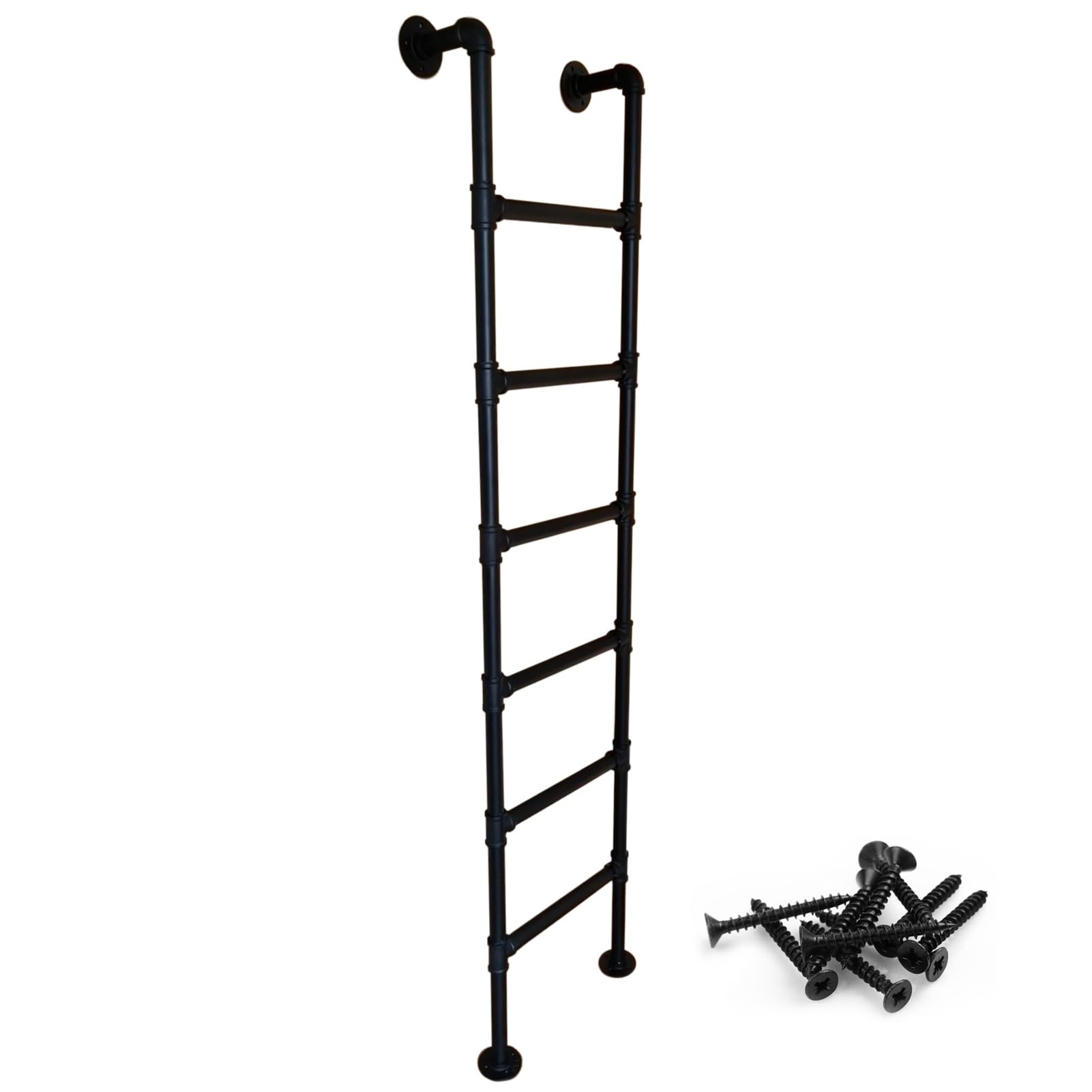 Escalera de Metal Resistente para literas, Ventanas, Loft, ático, balcón, Escalera Colgante Que Ahorra Espacio con Kit, Escalera de Salida de Emergencia, fácil Montaje (185 cm/73 Pulgadas)