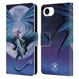 Head Case Designs Licenza Ufficiale Anne Stokes Pietra Di Luna Draghi 3 Custodia Portafoglio in Pelle Compatibile con Apple iPhone 16e / iPhone 17e