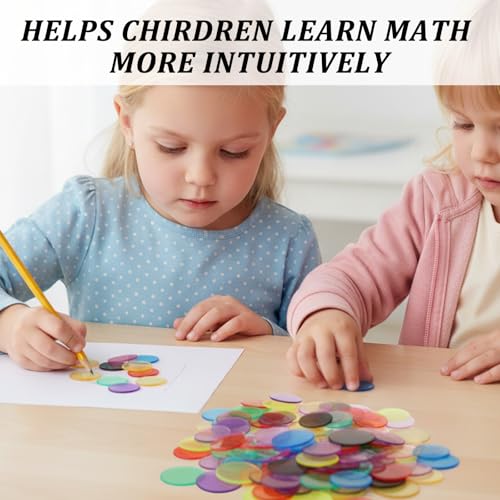 200 Stück Transparente Bingo Chips Plastik Bingo Chips Zähl-Chips Farbzähler Zähler Bingo-Chips Plastikmarkierer für Bingo Spielkarten Mathe üben Anzahl Spielchips Homeschool Supplies Math Counters