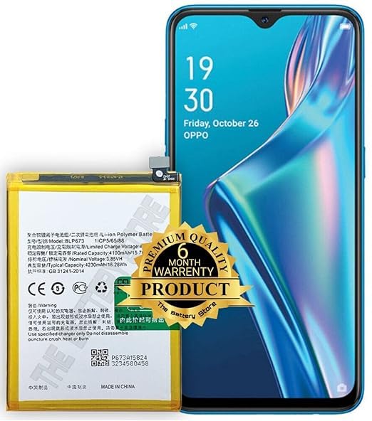 Image of THE BATTERY STORE Original BLP673 Battery for Oppo A3S / A5 /A7 /A5s / A3S / 2 / C1 / Battery with 6 Month Warranty** (PR66)