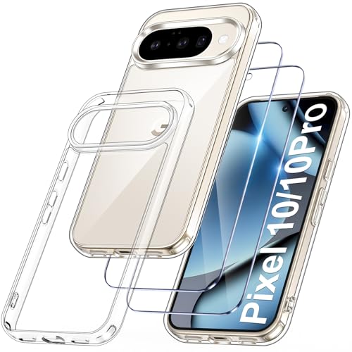 Qasyfanc Handyhülle Kompatibel mit iPhone 11, Hülle mit Kameraschutz und 2 Stück Schutzfolie, Hard PC Nie Vergilbung Case Transparent Militärschutz Kratzfest Fallschutz Schutzhülle, Klar
