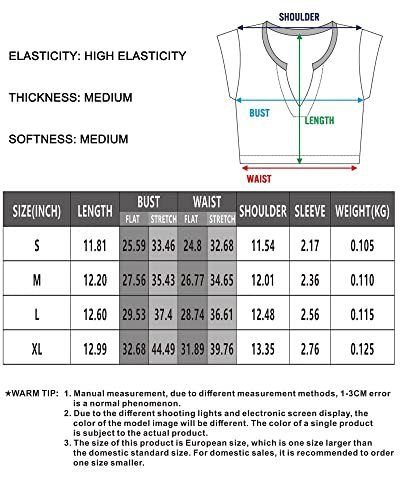 Women Sexy Crop Tops Sleeveless Low Cut V-Neck Tops Slim Fit 90S Y2K T-Shirts E-Girls Tee Streetwear A-White #TOP6