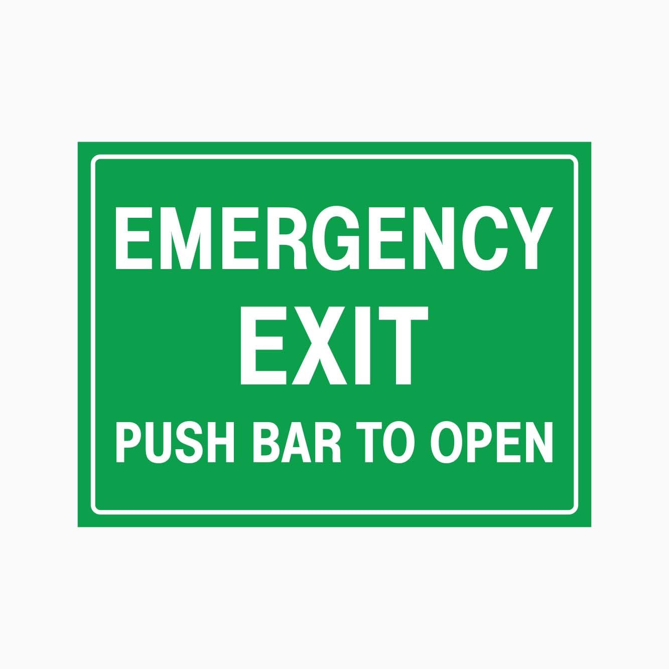EMERGENCY EXIT PUSH BAR TO OPEN Sign Metal Tin Sign 8 x 12 inch for Industrial & Commercial Series