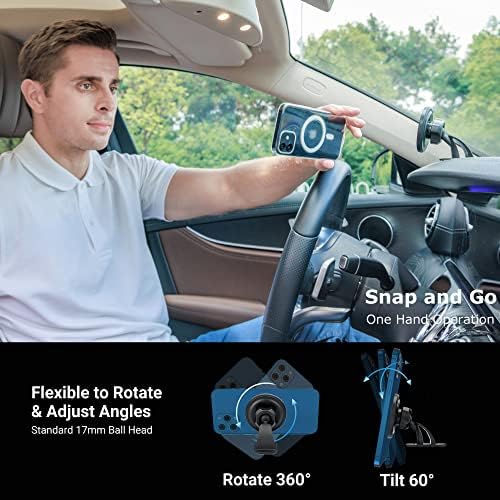 PROfezzion 2-Pack Strong Magnetic Mag Safe Phone Mount for Car Dash, Home Office Compatible with iPhone 13 12 Pro Max for iPhone 14 14 Plus 14 Pro 14 Pro Max & Mag Safe Case [Mag Safe Ring Included]