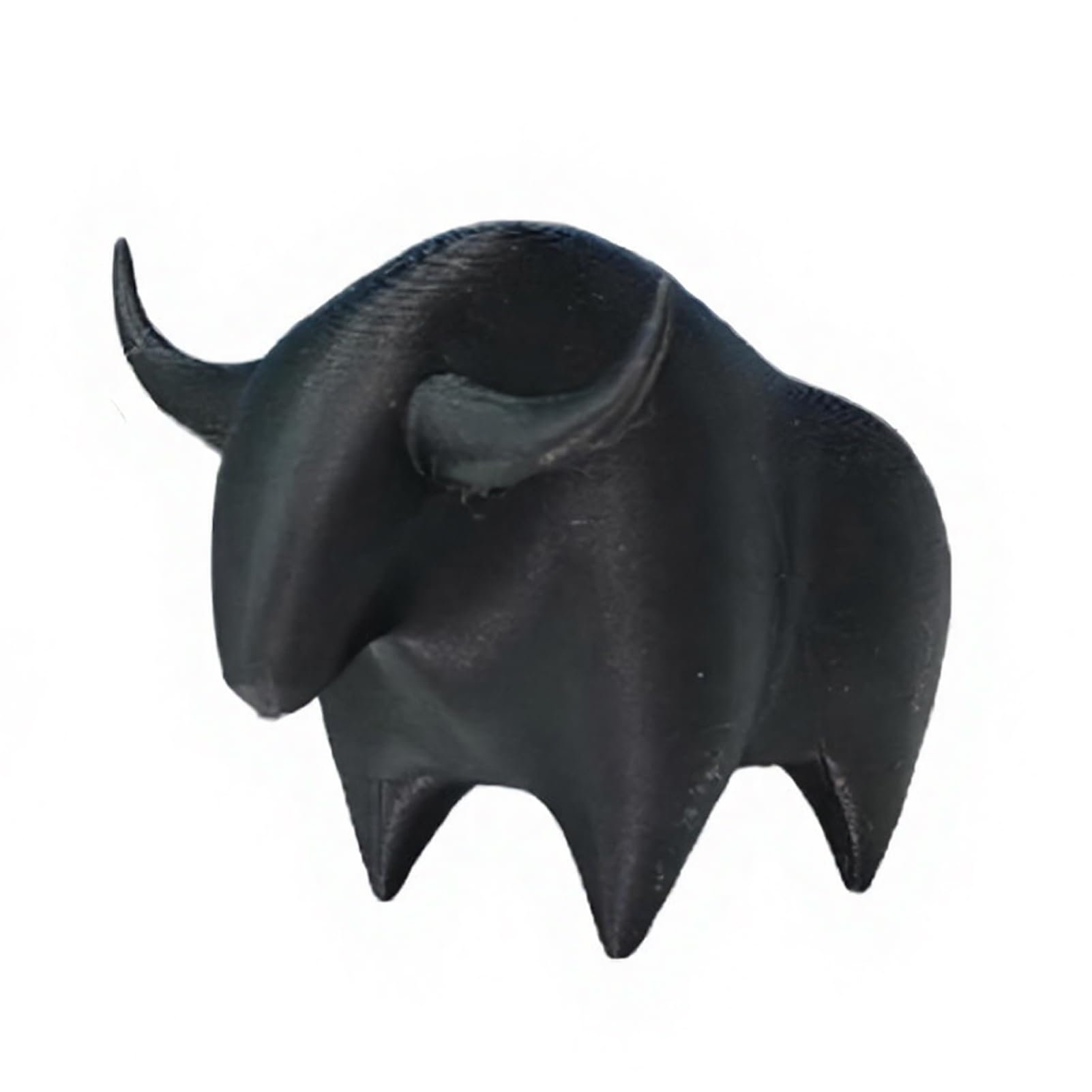 anwhriet 3D Printed Bull Figurine Minimalist Animal Statue for Home Office Desk Decor Unique Modern Abstract Ornament Durable PLA Collectible Sculpture Small Desktop Display 5cm Black