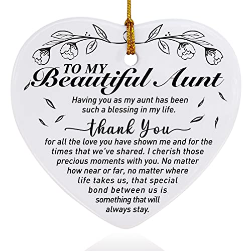 Image of Aunt Gifts for Women from Nephew Niece, Birthday Christmas Thanksgiving for Aunt, Auntie Gift for Women from Nephew Niece, Ornament Keepsake Gift