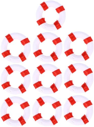 Miniatura 2 de INOOMP 20 piezas miniatura mediterránea náutica vida anillo mini decoración de playa mini decoración del mar adorno marino musgo decoración mini