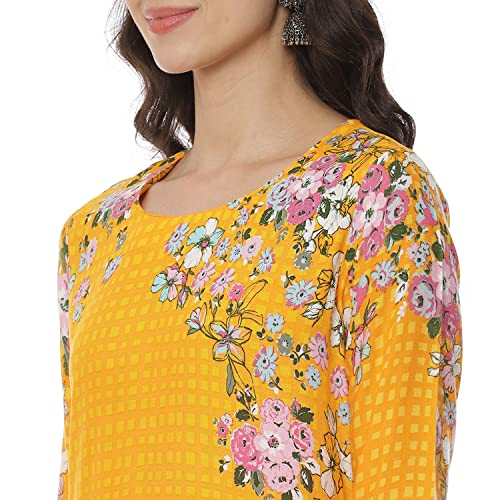 Image of Rangriti Red Liva Straight Kurta for Women