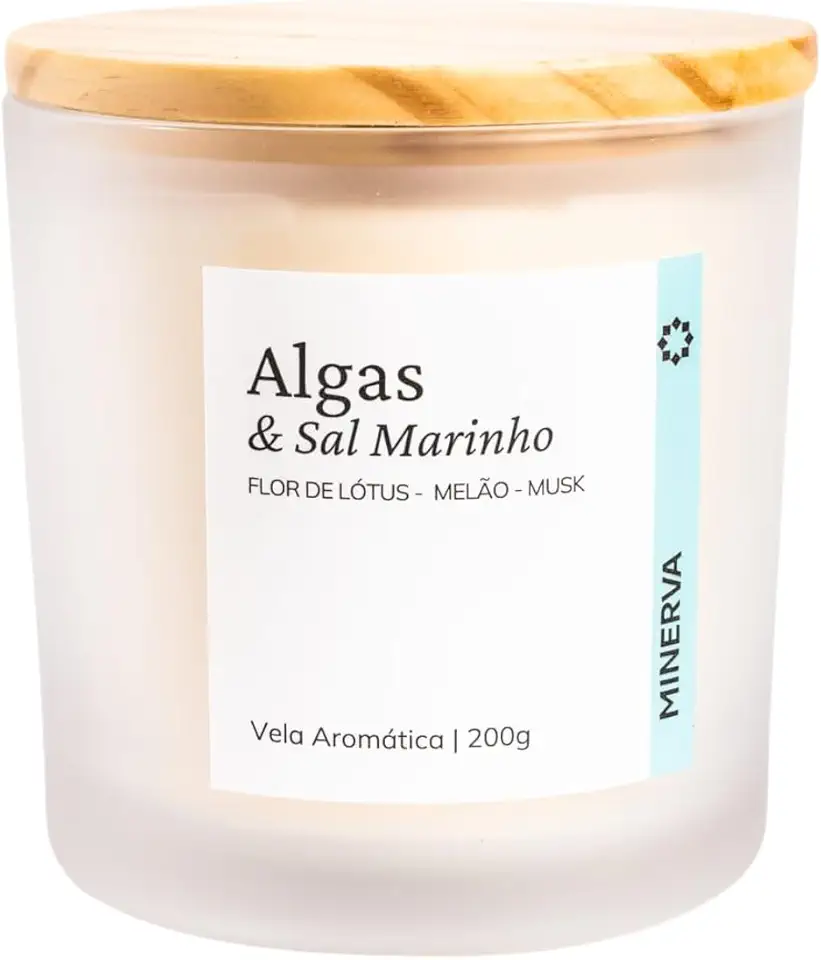 MINERVA - Vela Aromática Perfumada Algas e Sal Marinho Cheiro de Mar - 200g