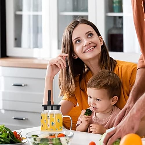 Tronco 20Oz Glass Tumbler With Straw Handle And Lid Iced Coffee Mug Reusable Boba Cup Smoothie Beer Drinking Jars With Anti Slip Bumper For Kids Adults,Bpa Free #TOP2