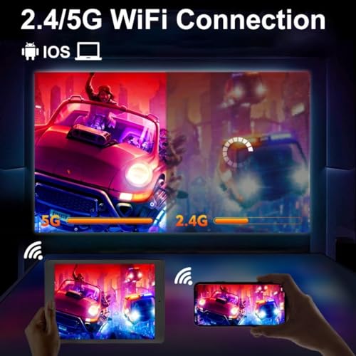 Image of T10 Android Projector|1GB+8GB | Auto Focus |1080 Pixel|3500 Lumens(200ANSI)200 inchScreen | 4Digital Keystone |Dolby Speaker| Wireless Display (iOS & Android)USB|HDMI|Aux|5G Wi-Fi &Bluetooth (Black)