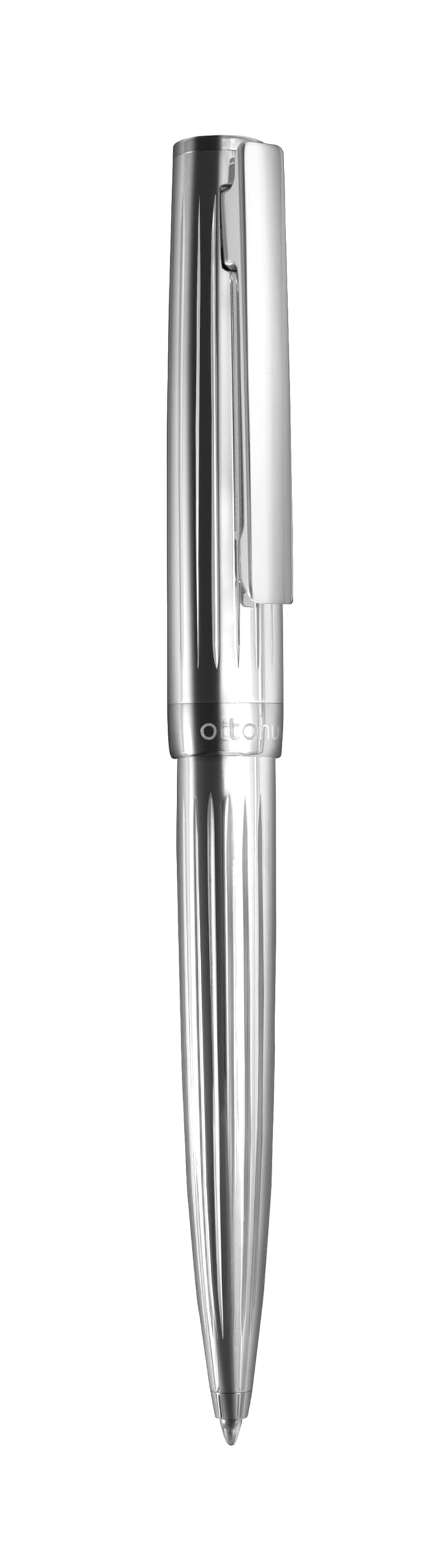 Otto Hutt Kugelschreiber Design 07, mit Schaft aus Sterlingsilber und Faden-Guilloche, Beschlagteile platiniert, 001-11421