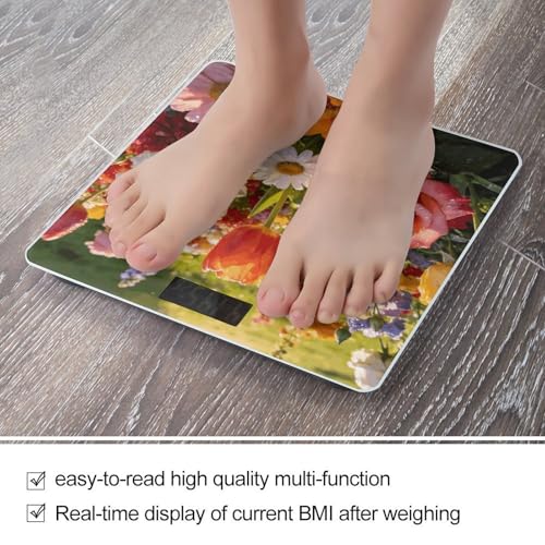 Báscula digital de baño con vidrio templado y pantalla LED miniatura 5