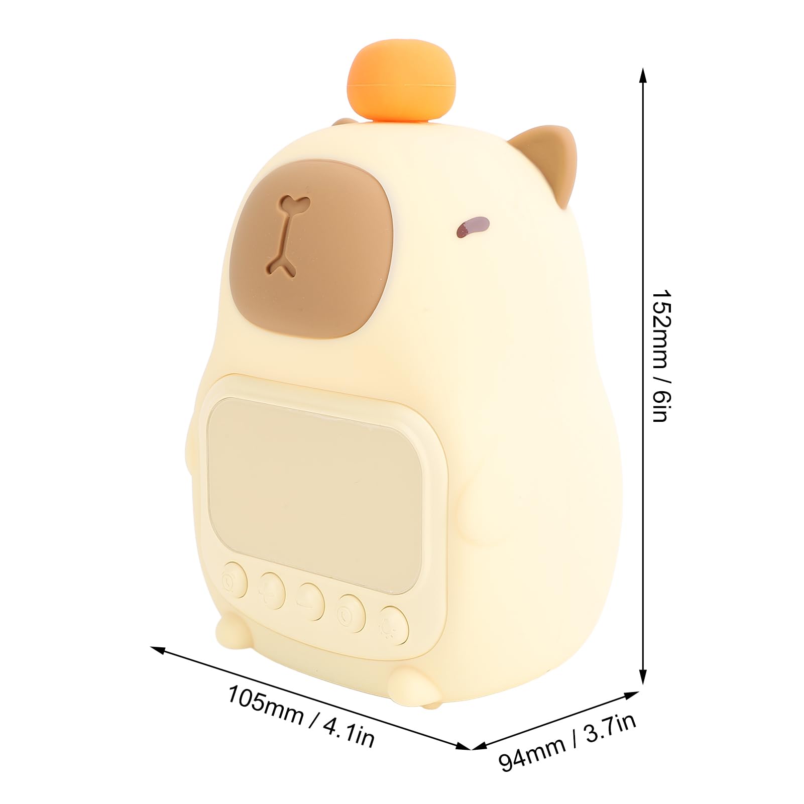 Réveil Numérique, Rechargeable Calme Récit D'alarme Mignon avec USB et Lumière Nocturne, Réveil de L'alarme Animal Capybara Horloge Nocturne pour Chambre à Coucher Table de Nuit