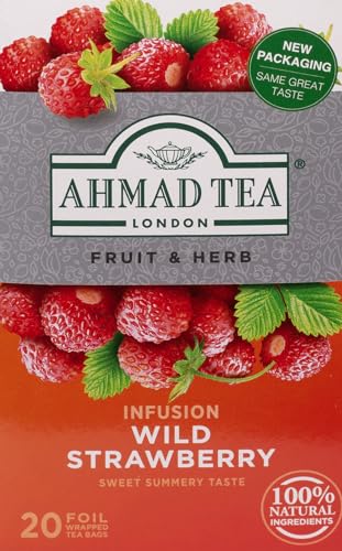 Ahmad Tea Wild Strawberry (Pack of 1, Total 20 Aluminium Foil Envelopes)