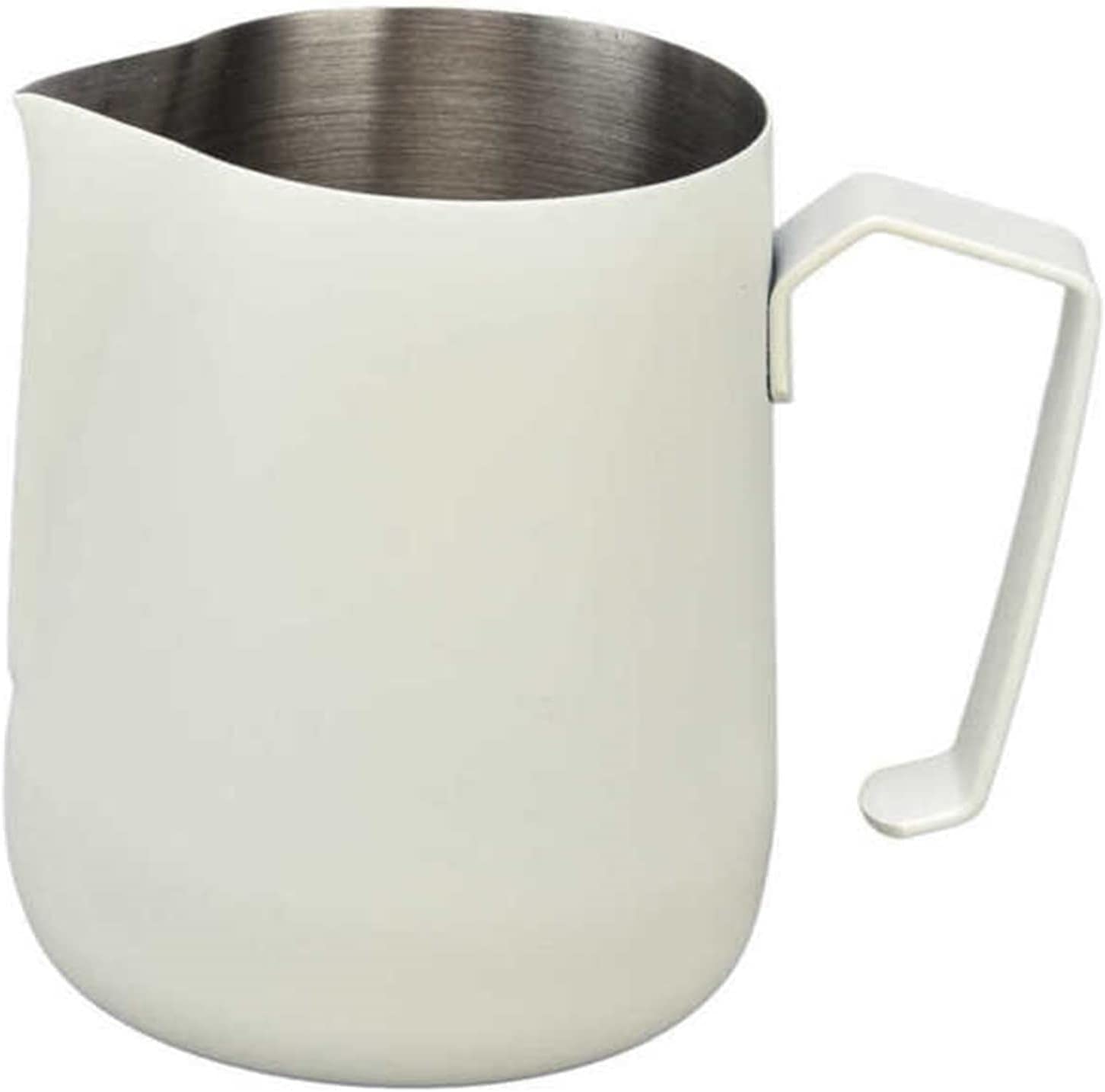 jarra de leche, Jarra for espumar leche for cafetera, taza de acero inoxidable, jarra, diseño integrado y limpio, segura con pico puntiagudo for cafetería, Color: negro | Wit