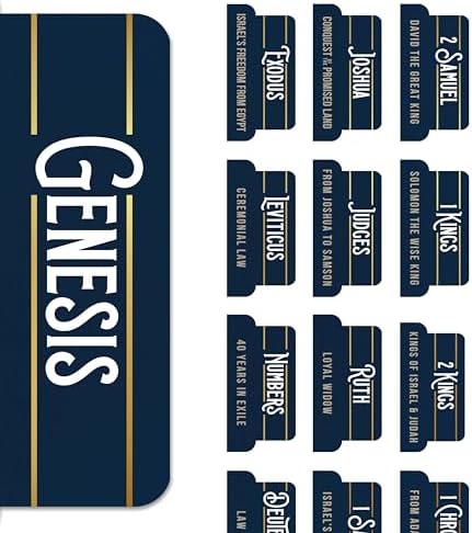 Manly Gold™ Best Bible Tabs for Men – Soul Nourishing Book Summaries – 66 Peel-and-Stick Large Print Laminated Bible Book Tabs | Bible Study Supplies, Mens Bible Tabs Blue, the Shepherd of Life