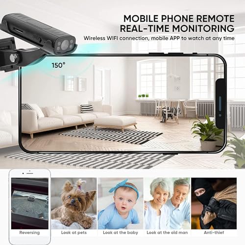 Telecamera di Retromarcia per Gancio di Traino, Telecamera per la Retromarcia WiFi HD 1080P, Telecamera di Backup per Camper con Base Adesiva Magnetica, Rilevamento del Movimento