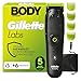 GilletteLabs i5 Body + Intimate Trimmer Herren mit SkinFirst-Technologie — Intimrasierer Mann für Körper & Intimbereich, Wasserdichte — Schwarz/Grün