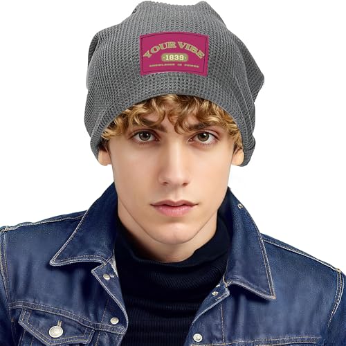 Bonnet thermique confortable gris à motifs chiffres d'hiver modèle 20