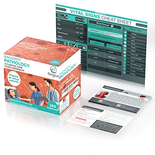 Revisa Pathology Flash Cards - Diagnostic Pathology & Advanced Pathophysiology Flashcards - Studying Essentials for Nursing Student, Medical Professional, Board Exam Takers - Set of 260 Flashcards