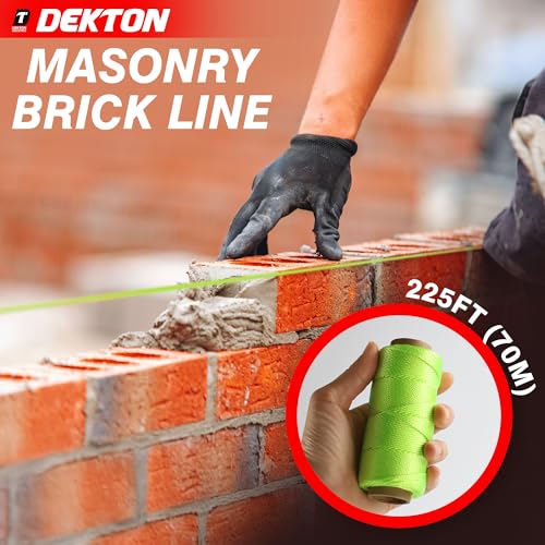 Dekton 24pc Masonary Brick Line 225ft (70m) Hi Vis Green - Línea de albañilería de alta visibilidad miniatura 6