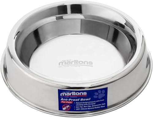 AntGuard Stainless Steel Dog Bowl, 0.9 Liter Capacity