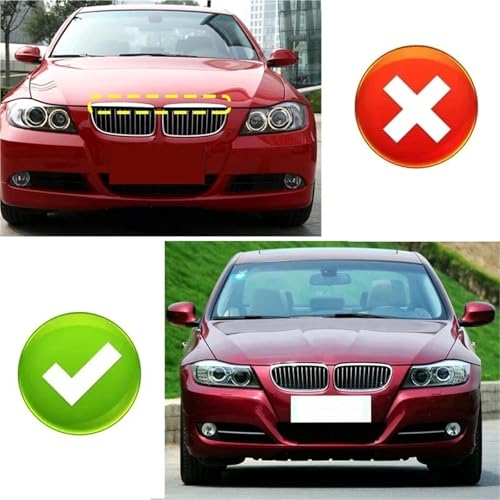 Rejilla parachoques delantero tipo riñón doble listón para automóviles BMW E90 E91 4