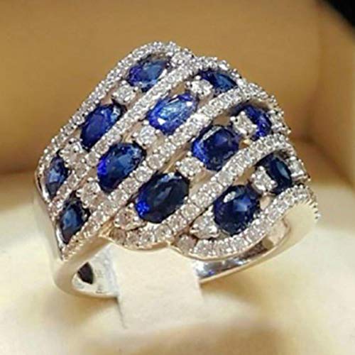AQUALITYS Mode Grande Bague en Pierre Bleue Bijoux de Charme Femmes CZ Anneaux de Mariage promesse Bague de fiançailles Dames Accessoires Cadeaux Cover