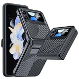 Vizvera for Samsung Galaxy Z Flip 4 Case with Hinge Protection, Flip z 4 Full Cover Slim Case All-Inclusive Shockproof Volume Key Protection Wireless Charging -Matte Black