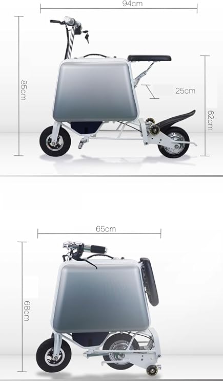Smart Rideable Suitcase, Foldable Electric Luggage Suitcase with Foldable Footrest and Seat, 20L Large Capacity (Black 50 kilometers)