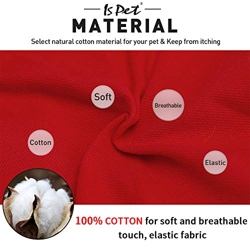 Ispet Dog Shirts Solid Pet Dog Polo T Shirts Soft Cotton Outfit Apparel Doggie Casual Polo Shirt Cute Puppy Shirt For Small Medium Dogs Small, Red #TOP4