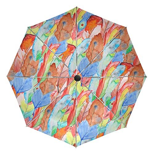 Parapluie pliant plumes aquarelle pour voyage et sorties à la plage