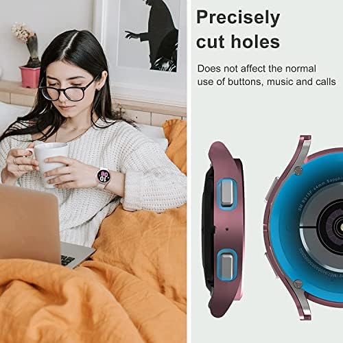 [5 +5 Pack] Aimtel Galaxy Watch 5/4 40mm Screen Protector&Case,Galaxy Watch 5/4 Tempered Glass Screen Protector & Galaxy Watch 5/4 Case Hard PC Bumper Compatible for Samsung Galaxy Watch 5/4 40mm