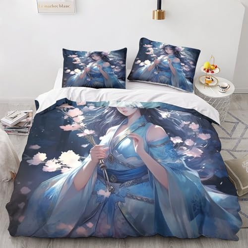 Parure de lit 3D dessin animé et fleur microfibre 220x240cm King